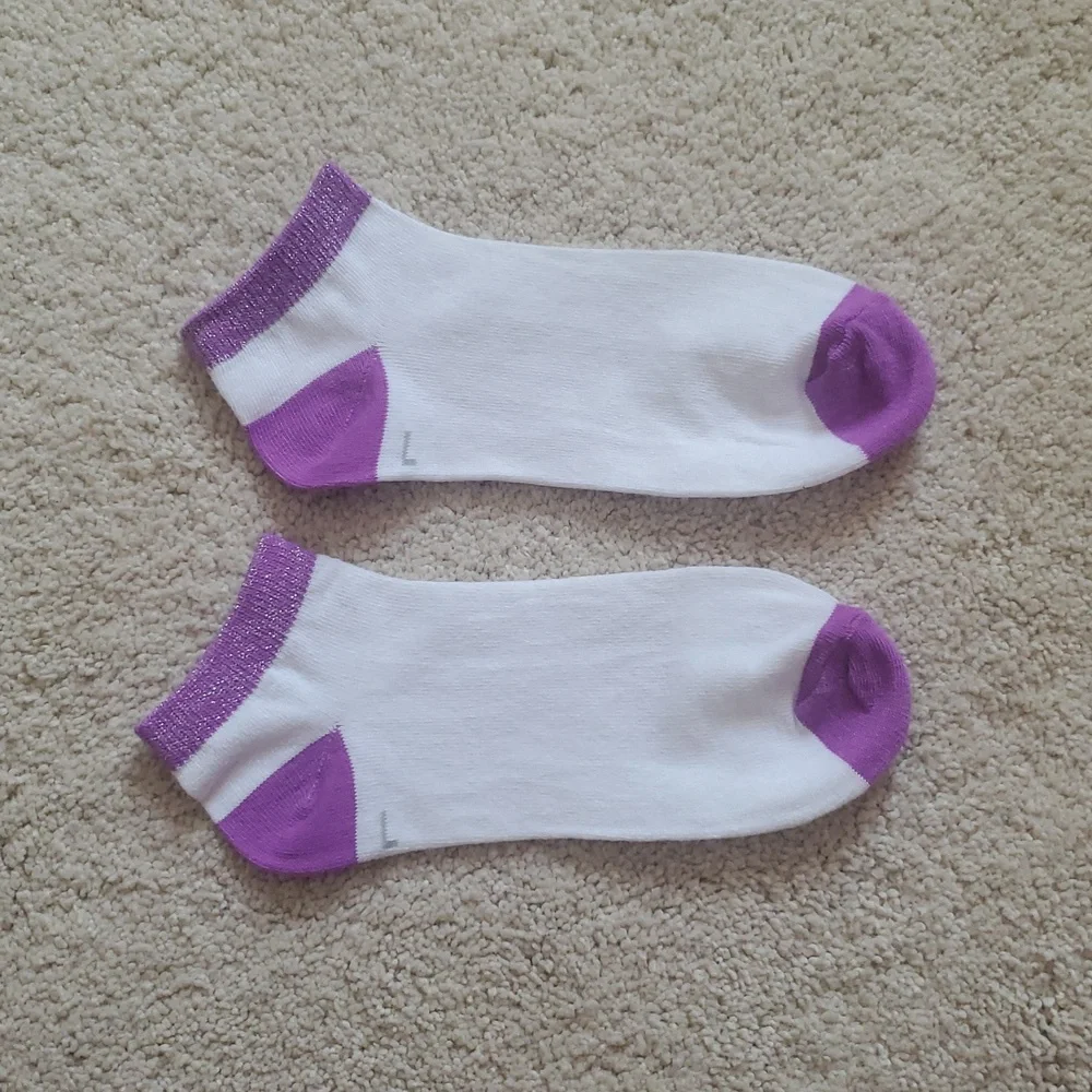 Cherokee Socks Neon Yellow, White W/Orange, Purple And Pink NWOT